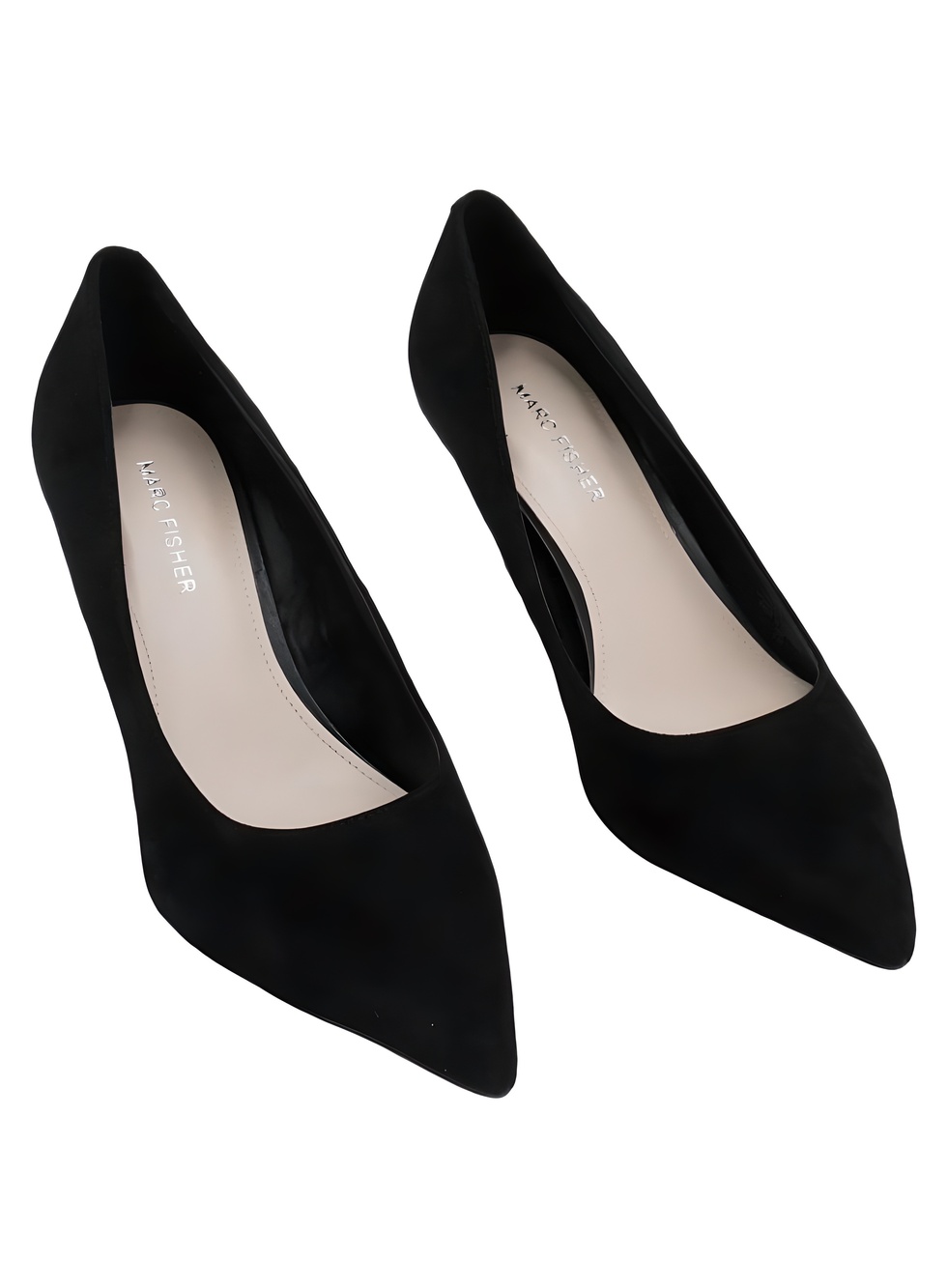 Marc Fisher Womens Alola Black Suede Pointed Toe 2" Kitten Heel Pumps Size 8.5M